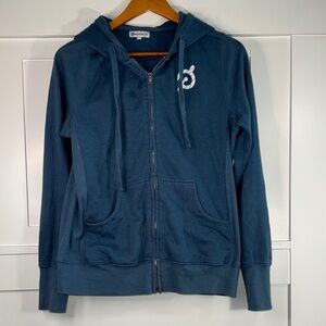 Peloton  Soft Indigo Blue  Zip-Up Hoodie with colorful Logo